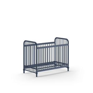 The Bronxx Baby Cot Bed 60 x 120cm Denim Blue by VIPACK features trendy colours, matte metal finish, Belgian design & industrial style for a safe sleep time