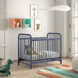 The Bronxx Baby Cot Bed 60 x 120cm Denim Blue by VIPACK features trendy colours, matte metal finish, Belgian design & industrial style for a safe sleep time