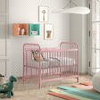 The Bronxx Baby Cot Bed 60 x 120cm Misty Pink by VIPACK features trendy colours, matte metal finish, Belgian design & industrial style for a safe sleep time