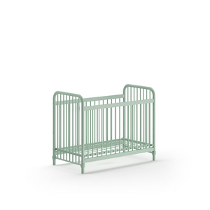 Bronxx Baby Cot Bed 60 x 120cm Olive Green by VIPACK features trendy colours, matte metal finish, Belgian design & industrial style for a safe sleep time
