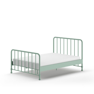 The Bronxx Bed 140 x 200cm Olive Green by VIPACK offers slatted base, metal industrial Belgian design & matte finish, ideal children's furniture for 4 & up