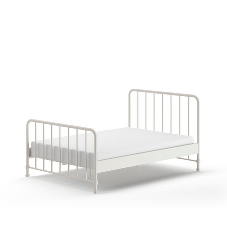 The Bronxx Bed 140 x 200cm White by VIPACK features slatted base, metal industrial Belgian design & matte finish, ideal children's furniture for 4 & up
