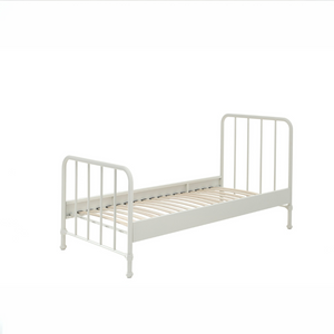 The Bronxx Bed 90 x 200cm White by VIPACK offers slatted base, metal industrial Belgian design & matte finish, ideal children's furniture for 4 & up