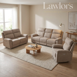 Beige 3+2+1 electric recliner sofa set in a living room