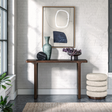 The California Console Table is crafted from oak and rubberwood veneer with a sleek, natural finish, stylish for any room.