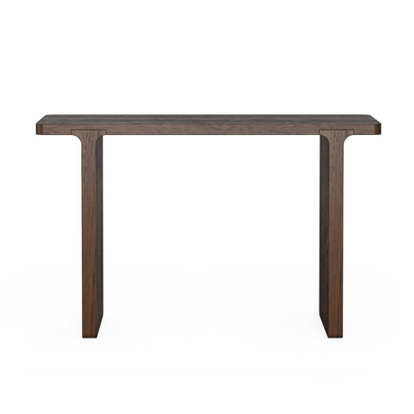 The California Console Table is crafted from oak and rubberwood veneer with a sleek, natural finish, stylish for any room.