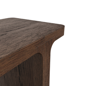 The California Console Table is crafted from oak and rubberwood veneer with a sleek, natural finish, stylish for any room.