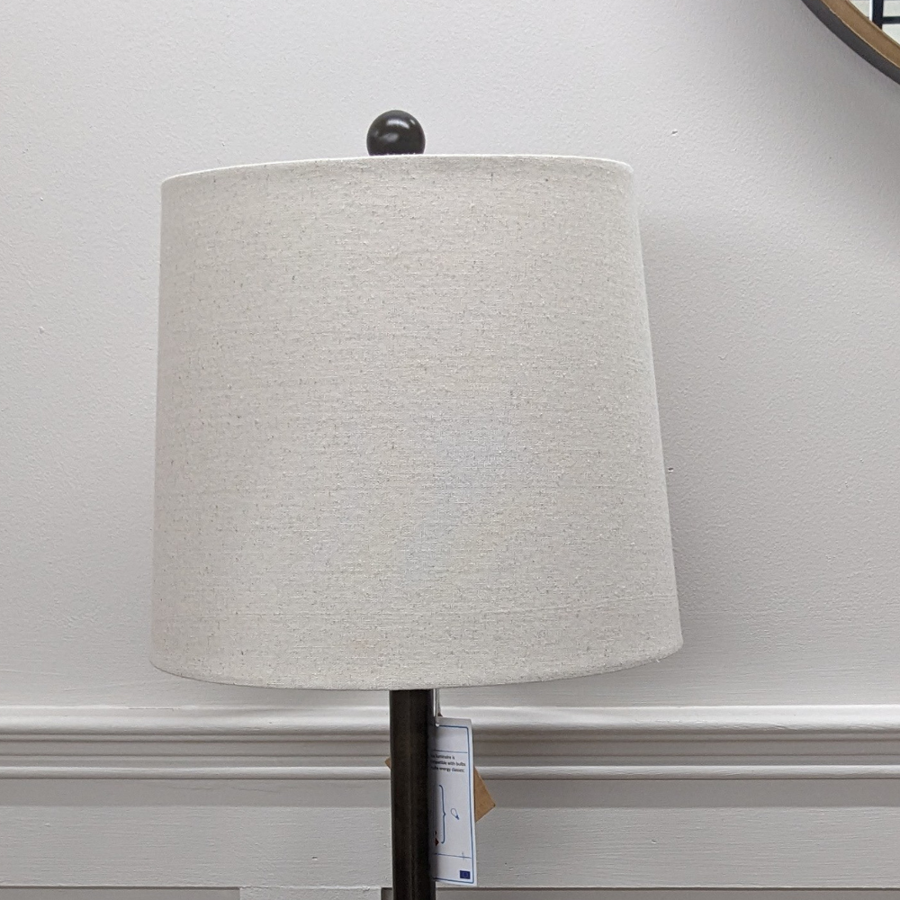 The Calven Grey Table Lamp 82cm offers a classic design, grey base and cream shade making this a versatile addition that adds style and light to any room