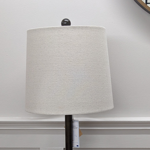 The Calven Grey Table Lamp 82cm offers a classic design, grey base and cream shade making this a versatile addition that adds style and light to any room