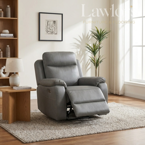 Gray recliner chair in a living room