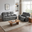 Black 3+2 recliner sofa set in a modern living room