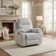 Light grey 1 seater recliner chair in a living room setting