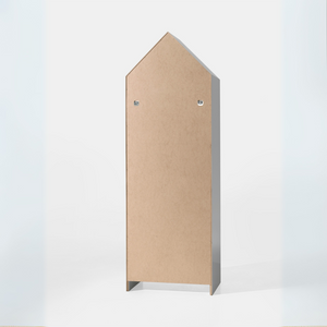 The Casami Kids 2 & 1 Open Door Wardrobe Set Pink & White features playful beach house style with shelves and rails for toys, books & clothes