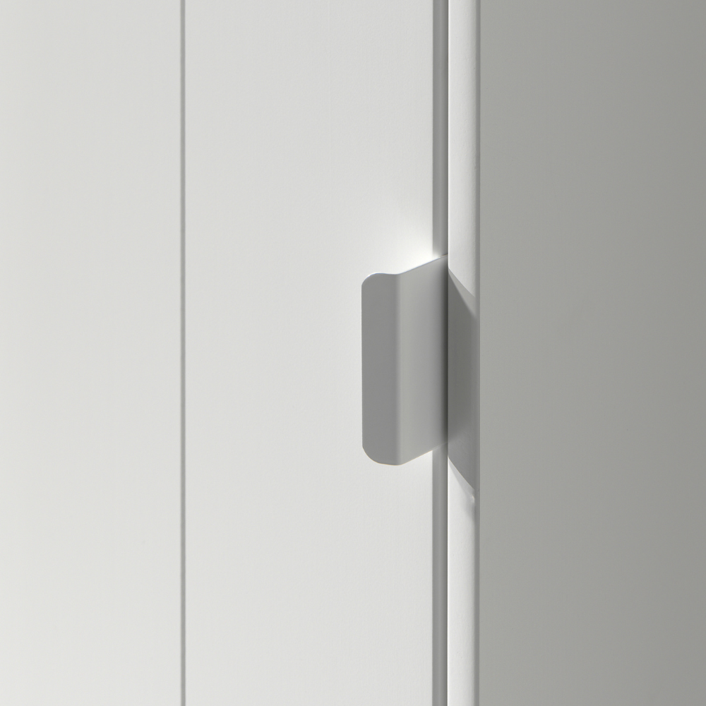 The Casami Kids 4 & 1 Open Door Wardrobe Set in Multicoloured features pastel colours of white, pink, mint green and grey, perfect addition to kids rooms