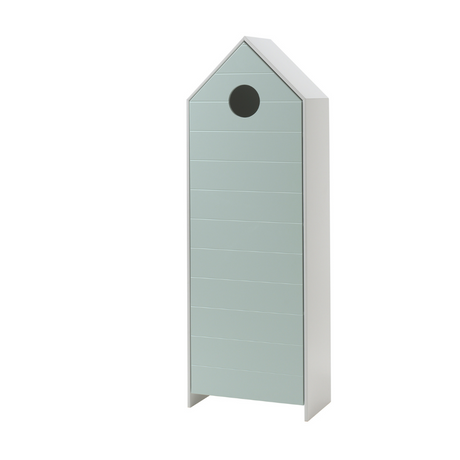 The VIPACK Casami Kids Wardrobe in Mint Green features beach house design, white frame & cozy MDF closet with shelves, adding a bold statement to kids rooms