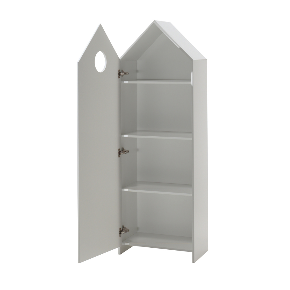The VIPACK Casami Kids Wardrobe in Mint Green features beach house design, white frame & cozy MDF closet with shelves, adding a bold statement to kids rooms