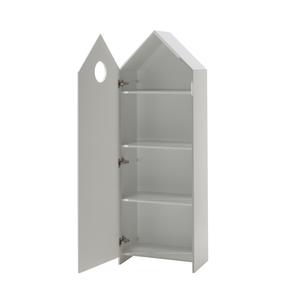 The VIPACK Casami Kids Wardrobe in White features beach house design, white frame & cozy MDF closet with shelves, making a playful and practical addition