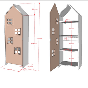 The Casami Kids Window Wardrobe in Blush Peach offers white lacquered MDF, an interior rail & shelves for clothes storage, perfect for children's rooms