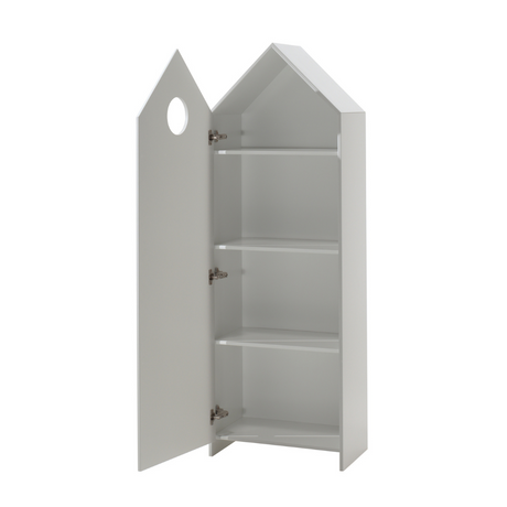 The VIPACK Casami Kids Wardrobe in Old Pink features beach house design, white frame & cozy MDF closet with shelves, making a playful and practical addition