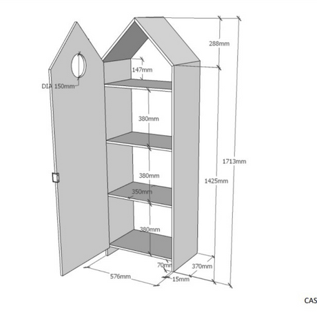 The VIPACK Casami Kids Wardrobe in Old Pink features beach house design, white frame & cozy MDF closet with shelves, making a playful and practical addition
