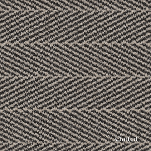 Textured fabric with a zigzag pattern in black and beige