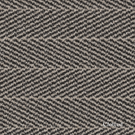 Textured fabric with a zigzag pattern in black and beige