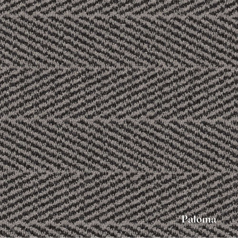 Textured pattern with zigzag design in gray and black, labeled 'Paloma'.