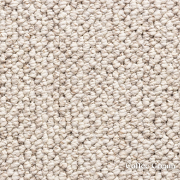 Close-up of cream carpet texture labeled 'Coffee Cream'.