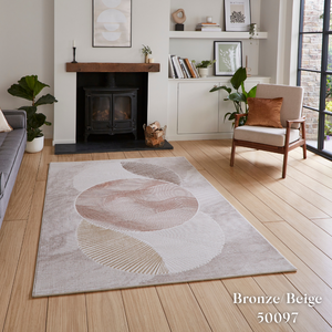 Elevate your style with the Creation Modern Abstract Machine Made Rugs Range featuring metallic yarn, textured piles and artistic pattern.