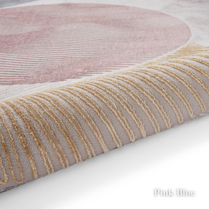 Elevate your style with the Creation Modern Abstract Machine Made Rugs Range featuring metallic yarn, textured piles and artistic pattern.