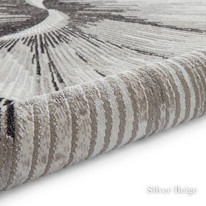Elevate your style with the Creation Modern Abstract Machine Made Rugs Range featuring metallic yarn, textured piles and artistic pattern.