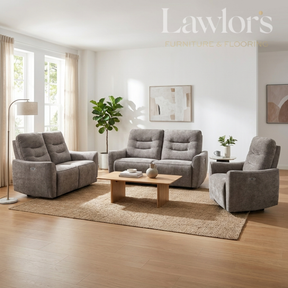 Stone 3+2+1 electric recliner sofa set in a modern living room