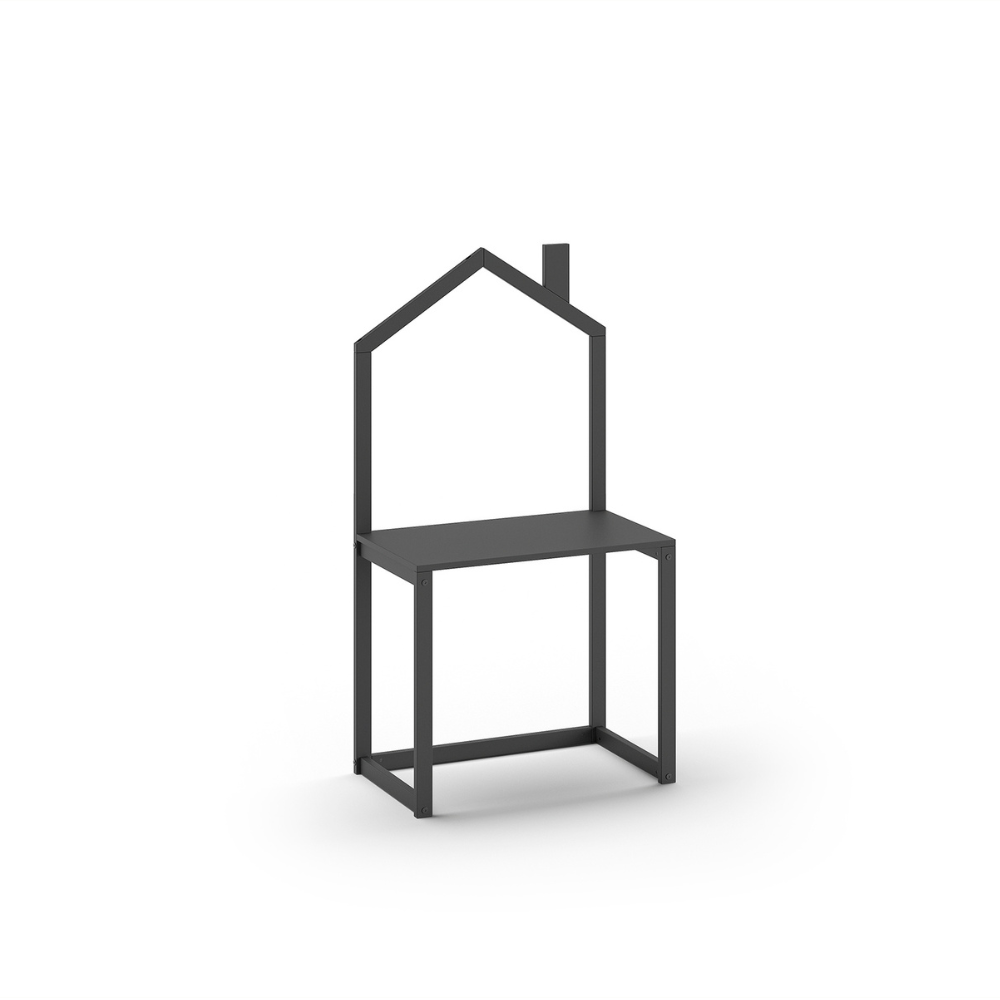 The Dallas Kids Desk in Anthracite features a playful house shaped design, charming roof & Scandinavian pine, an ideal desk for drawing, playing & studying