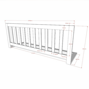 The Dallas/Forrest Beach Bed Safety Rail in White is a beech bed rail compatible with the Dallas and Forrest beds with flat bars providing fall protection
