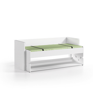 The Denver Kids Desk Bed 90 x 200cm in White features 2 in 1 desk and bed appropriate for children ages 4 and up that saves space while looking stylish
