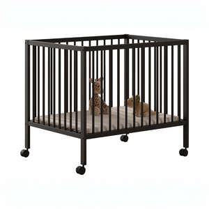 The Dino Baby Playpen 95 x 75cm in Anthracite offers removeable wheels & a 3 height adjustable slat base, a convertible baby & toddler bed for growing needs