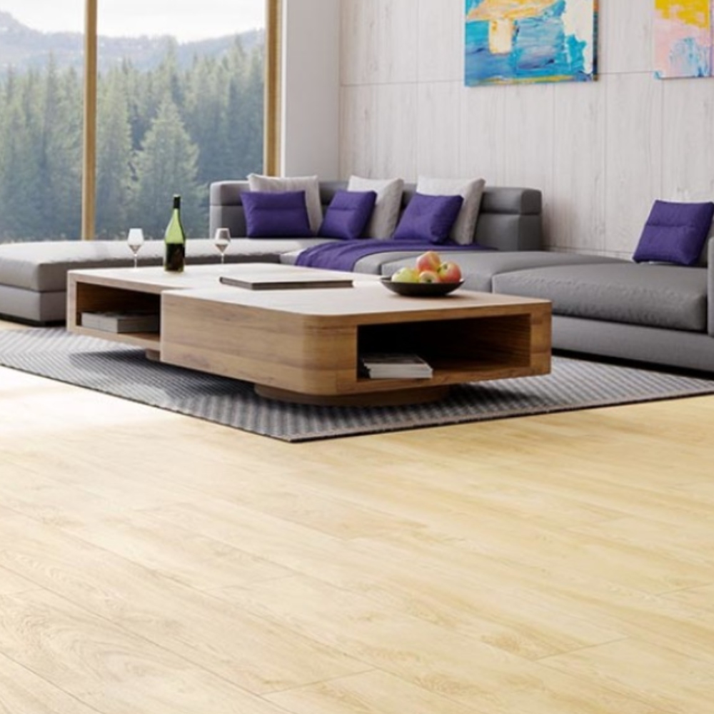 The Dominican Oak Laminate Flooring - 12mm features AC6 durability, water-resistant, wide planks and a 40-year warranty.
