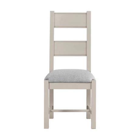 Upgrade your home with the Doune Dining Chair Fabric in Grey featuring a tall back, plush padded seat and chic painted finish.