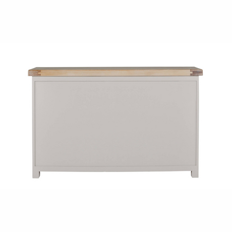 The Doune Large Sideboard Cabinet in Taupe offers oak veneer top, 3 drawers, 2 doors, over 100cm wide & internal shelving