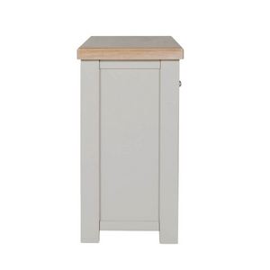 The Doune Large Sideboard Cabinet in Taupe offers oak veneer top, 3 drawers, 2 doors, over 100cm wide & internal shelving