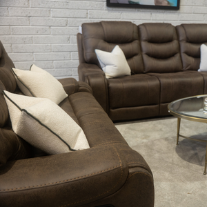 Relax in style with the Dublin Recliner Sofa in Brown with plush comfort, smooth recline and a warm, classic look for the perfect living room upgrade