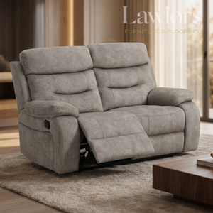 Cream 2 seater recliner sofa in a living room setting 