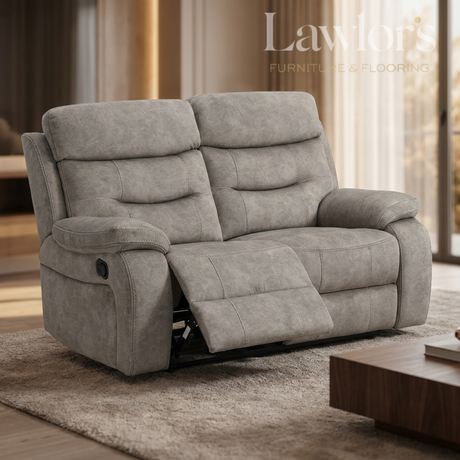 Cream 2 seater recliner sofa in a living room setting 