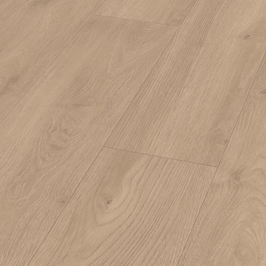 The Elba Oak Gold Laminate Flooring - 12mm features AC5 durability, Aqua Pearl spill resistance and light oak
