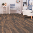 The Elba Oak Titan Laminate Flooring - 12mm, AC5 durability, spill-resistant Aqua Pearl, and natural wood-look finish.