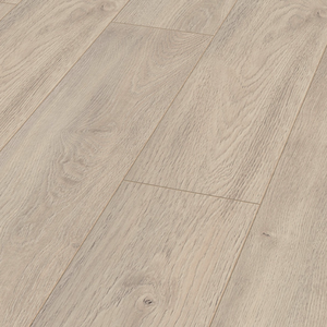 The Elba Oak Titan Laminate Flooring - 12mm features water-resistant Aqua Pearl system, AC5 durability and embossed finish.