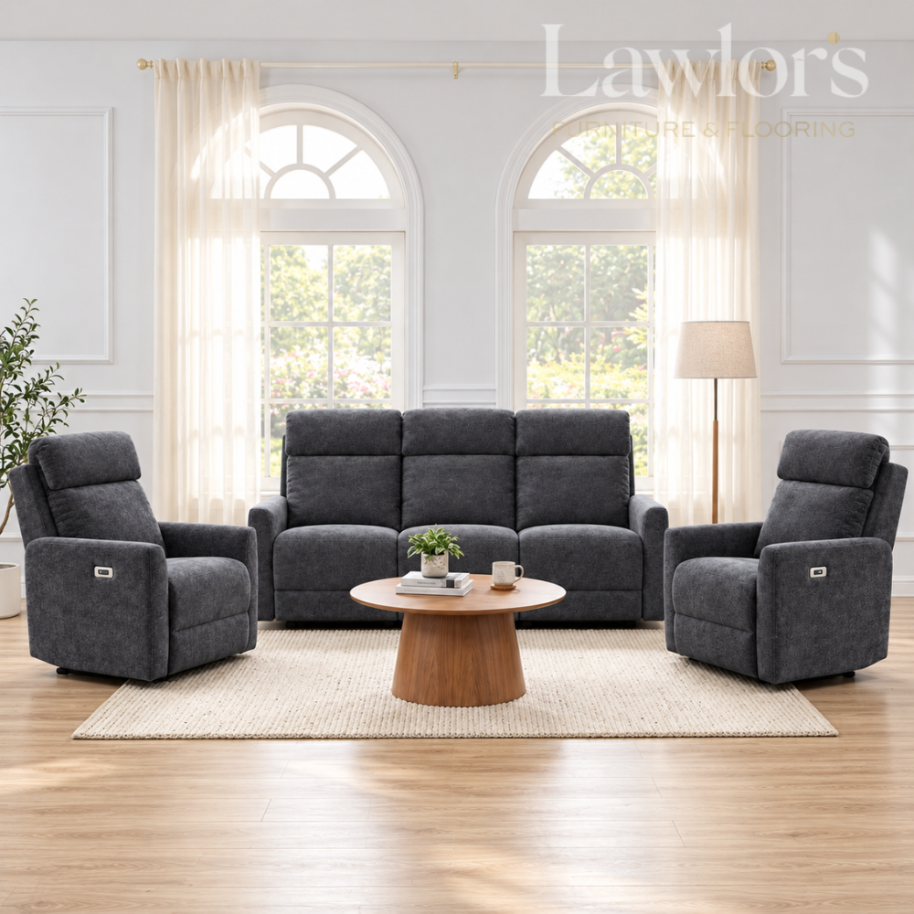 Enzo Recliner Sofa Set 3+1+1 - Dark Grey