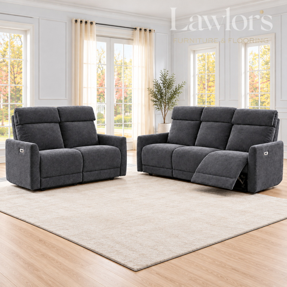 Enzo Recliner Sofa Set 3+2 - Dark Grey