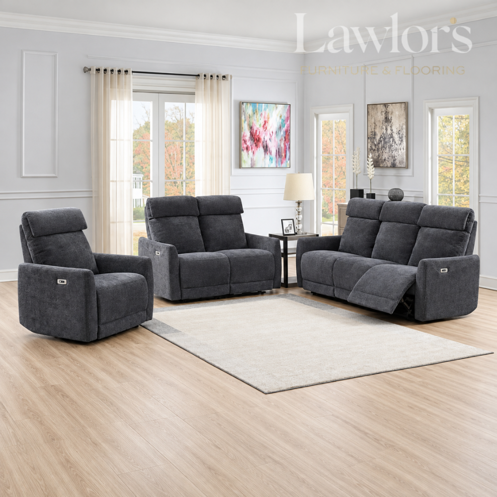 Enzo Recliner Sofa Set 3+2+1 - Dark Grey