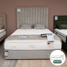 The Standard Divan features reinforced divan base with chrome gliders, 2, 4 or no drawers, luxury fabric and colour options to suit any bed!
